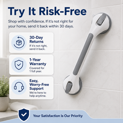 SureHold no-drill suction grab bar for seniors and renters, tool-free install