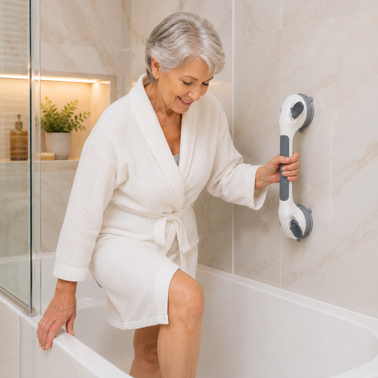 TheSuctionCo No-Drill Bathroom Grab Bar